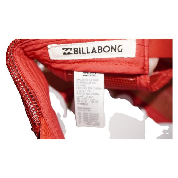 Billabong “Just Beachy” Trucker Hat Red White Mesh Snapback Surf Y2K Retro Cap - Picture 8 of 8